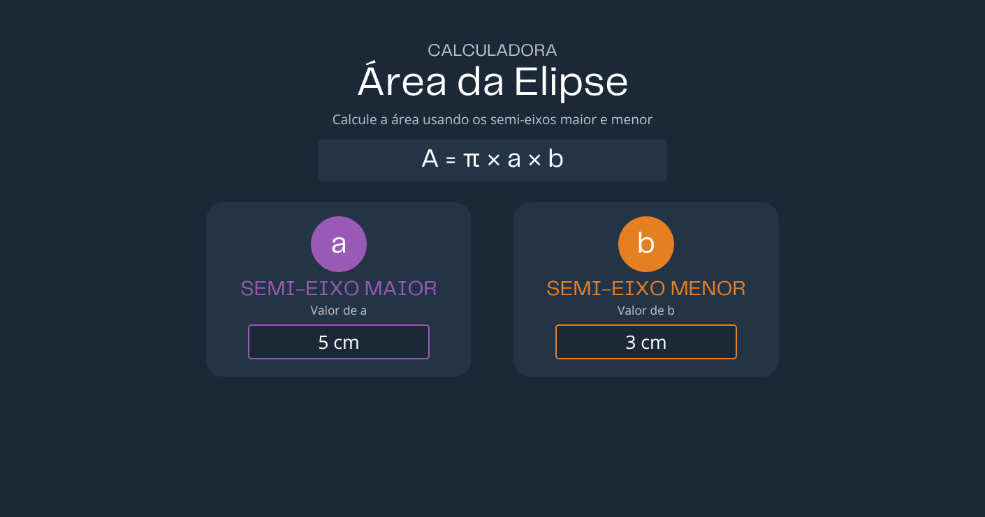 Calculadora de Área da Elipse