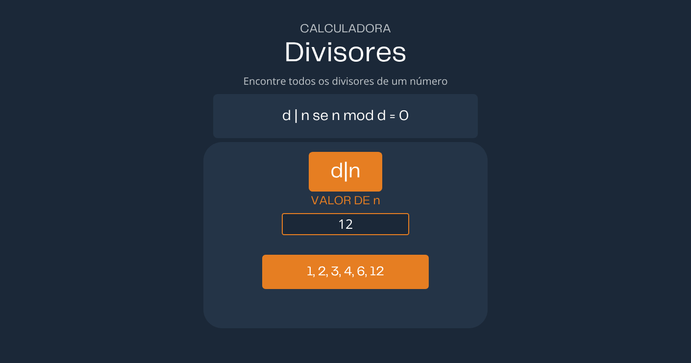 Calculadora de Divisores