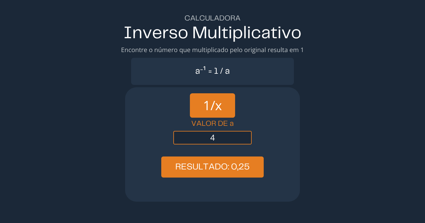 Calculadora de Inverso Multiplicativo