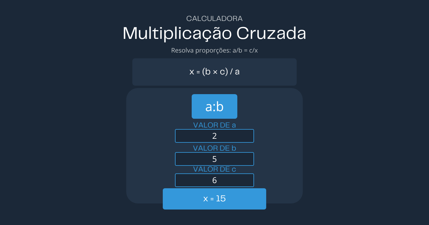 Calculadora de Multiplicação Cruzada