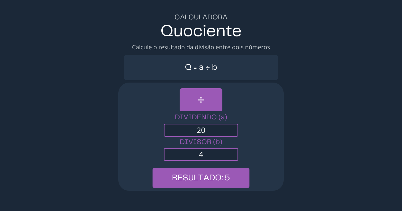 Calculadora de Quociente