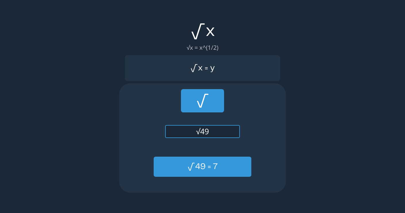 Calculadora de Raiz Quadrada